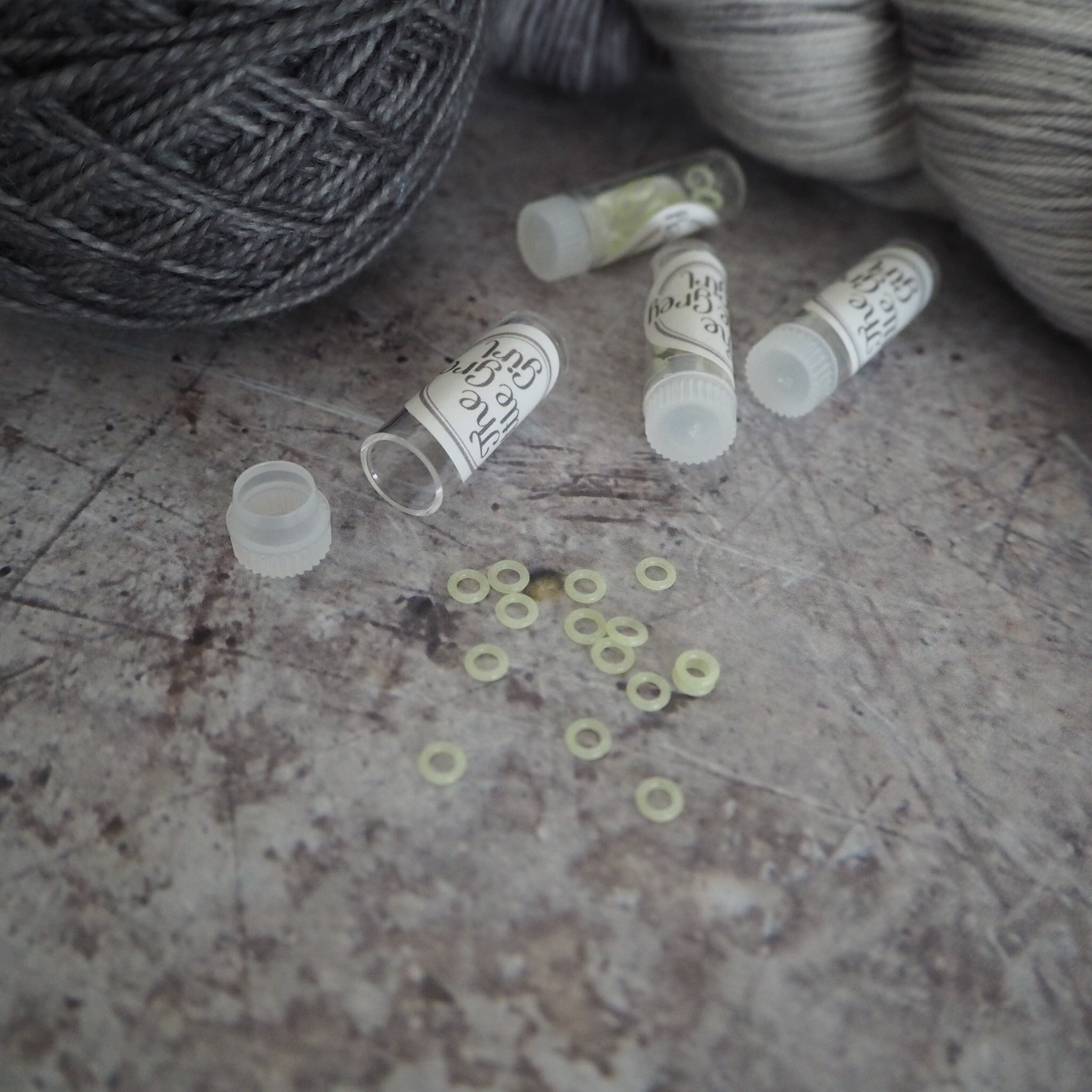 Glow in the Dark Rubber Stitch Markers - The Little Grey Girl