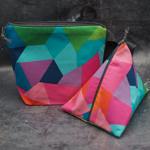 Bright Geometric Shapes - Handmade Cotton Project Bags