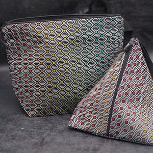 Rainbow Hexagons - Handmade Cotton Project Bags