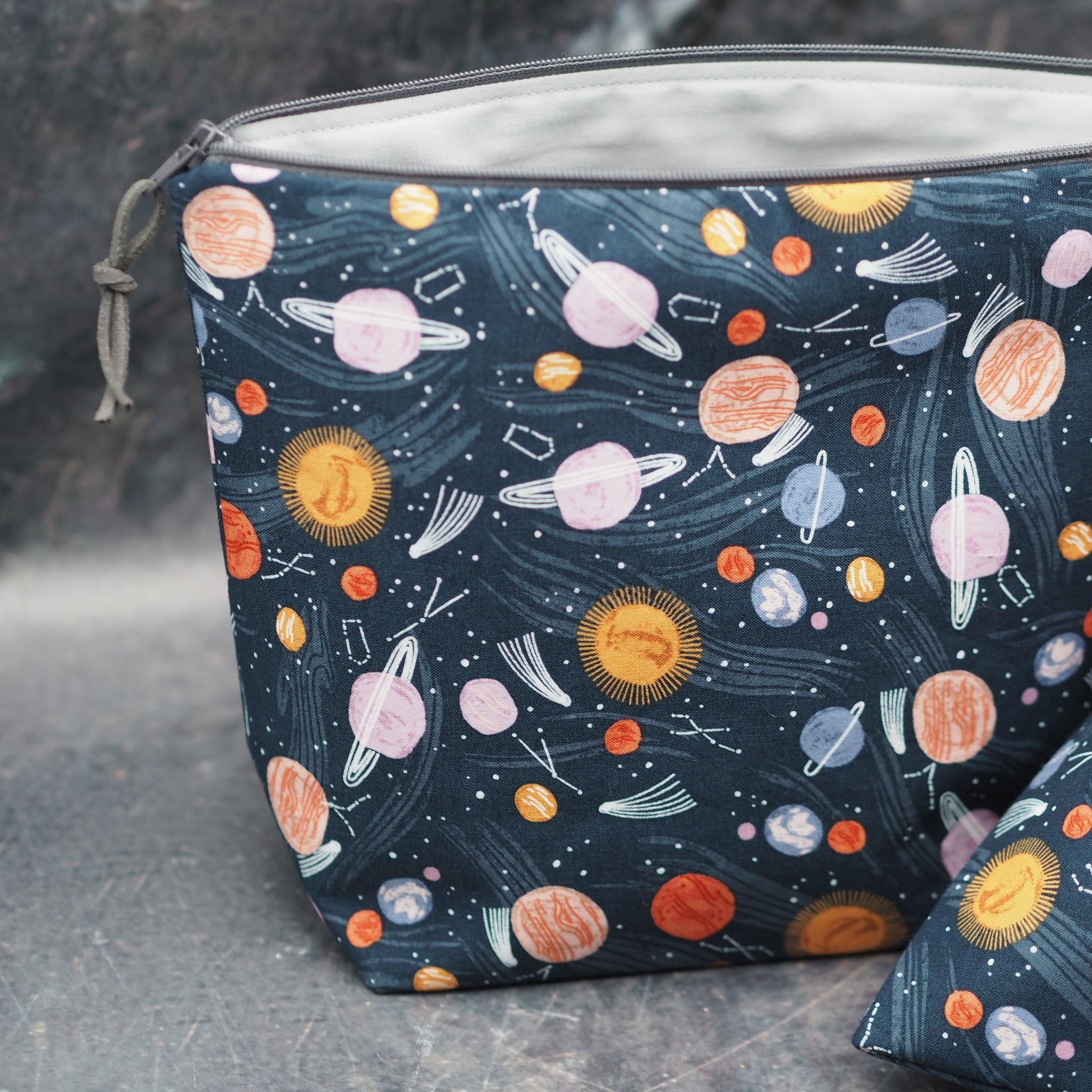 Night Ride Galaxy Space - Handmade Cotton Project Bags