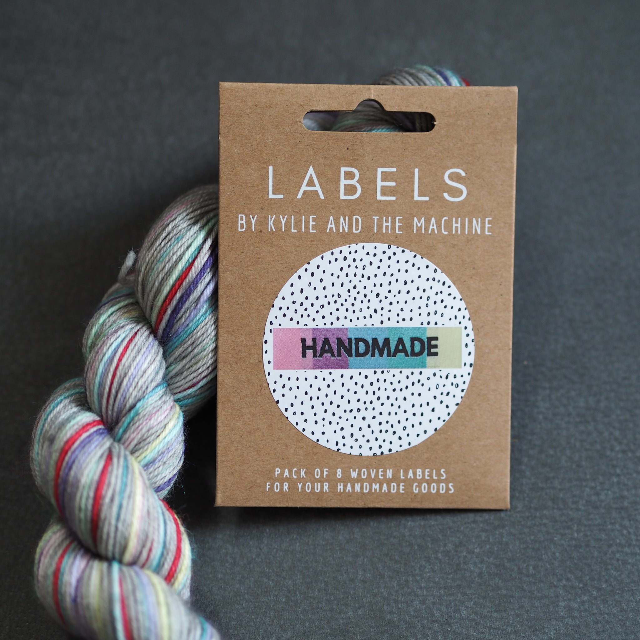 Kylie and the Machine "HANDMADE" Rainbow Woven Labels 8 Pack - The Little Grey Girl