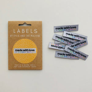 Kylie and the Machine "MADE WITH LOVE AND SWEAR WORDS" Woven Labels 8 Pack - The Little Grey Girl